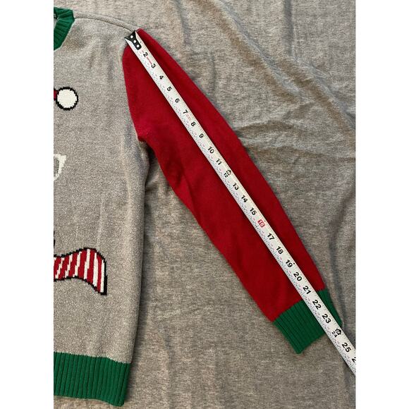 Ugly Christmas Invisible Man Mens Size M Holyday Christmas Grey Red Sweater - Picture 8 of 8